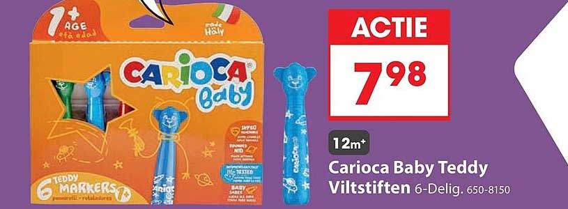 Carioca Baby Teddy Viltstiften 6-Delig. 650-8150