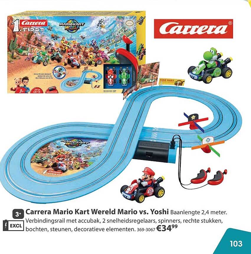 Carrera Mario Kart Wereld Mario vs. Yoshi