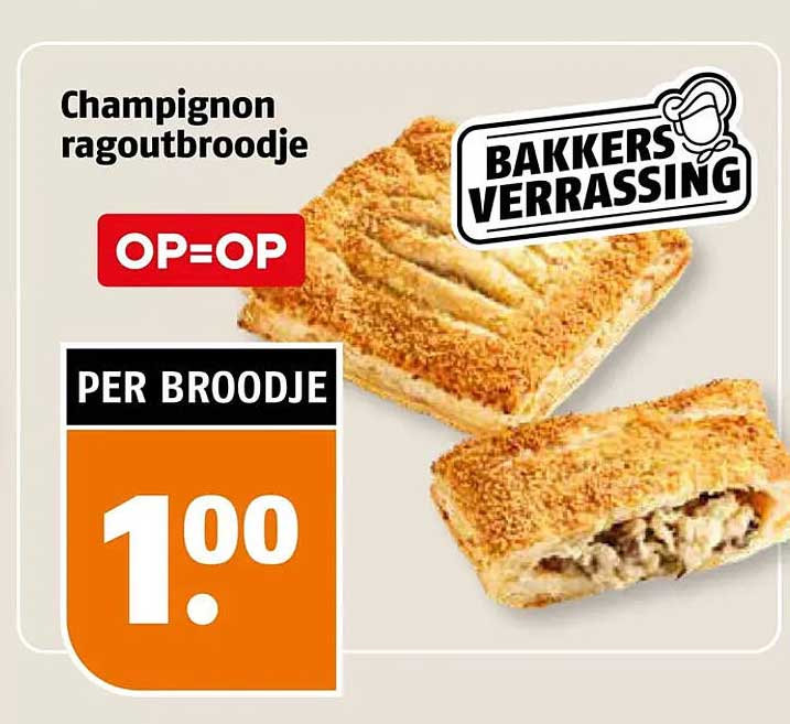 Champignon ragoutbroodje OP=OP