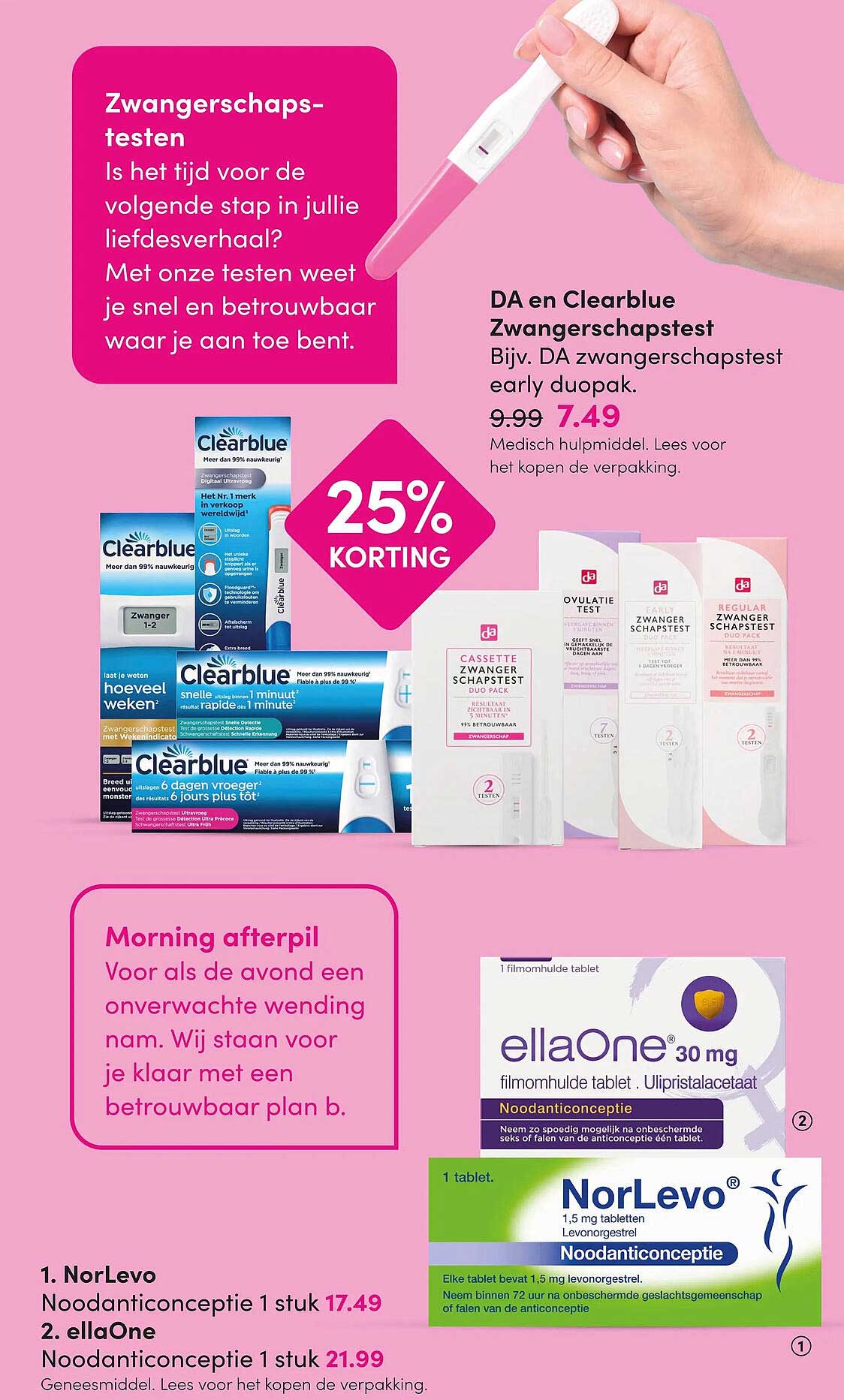 DA en Clearblue Zwangerschapstest