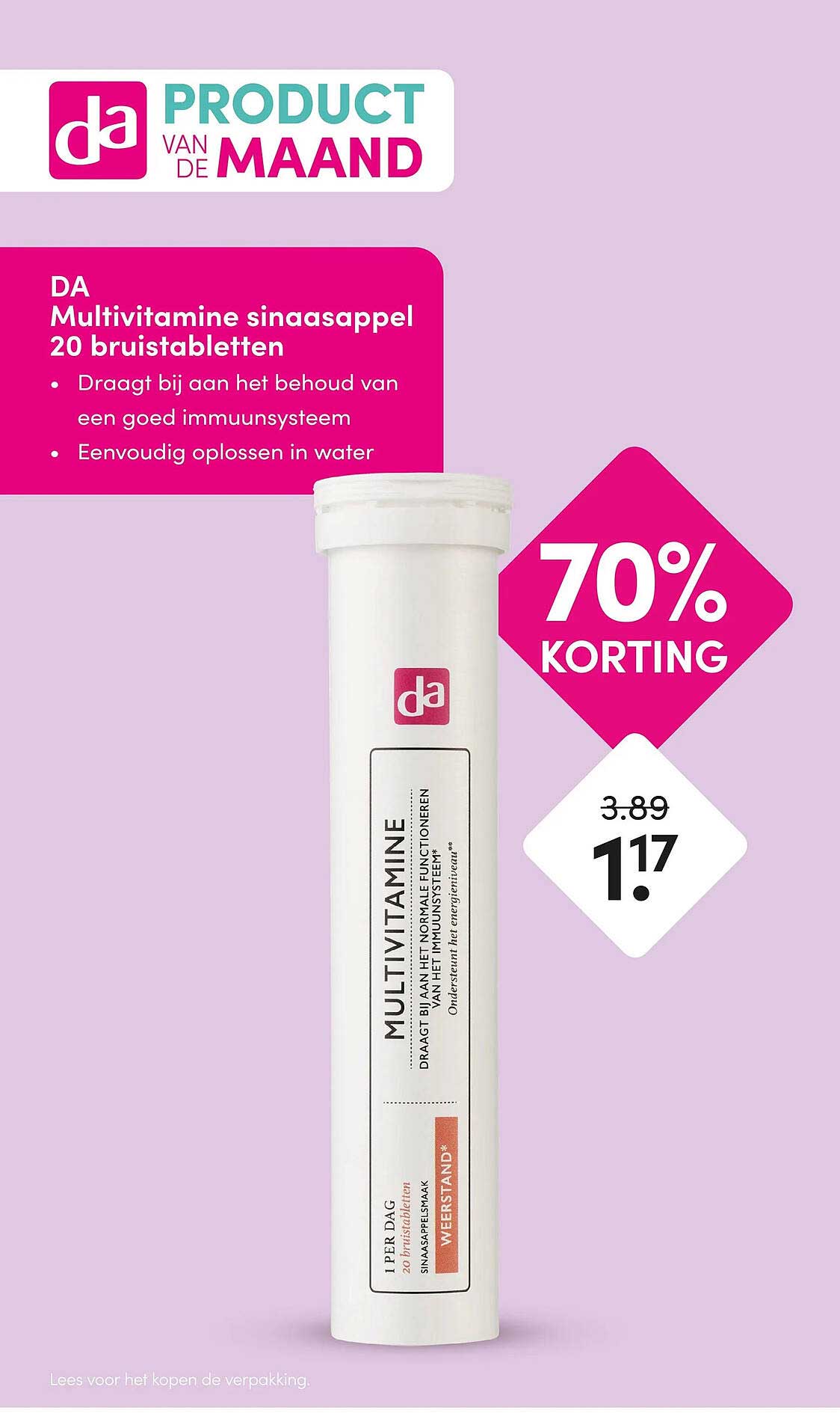 DA Multivitamine sinaasappel 20 bruistabletten