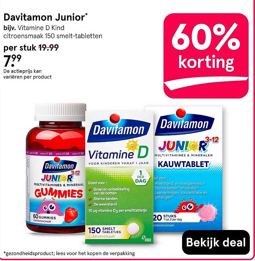 Davitamon Junior* 60% korting