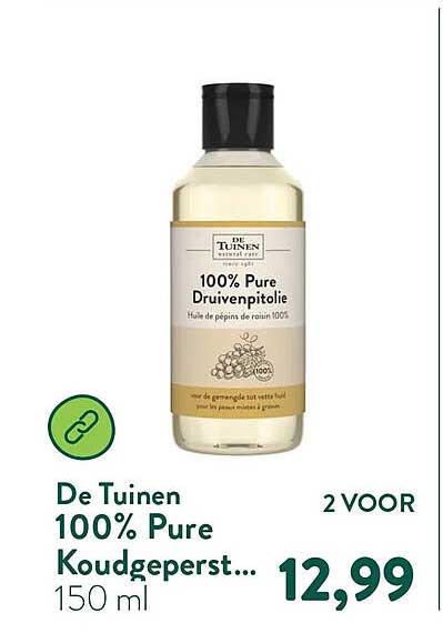 De Tuinen 100% Pure Koudgeperst... 150 ml 2 VOOR