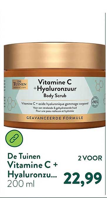 De Tuinen Vitamine C + Hyaluronzuur Body Scrub 2 VOOR
