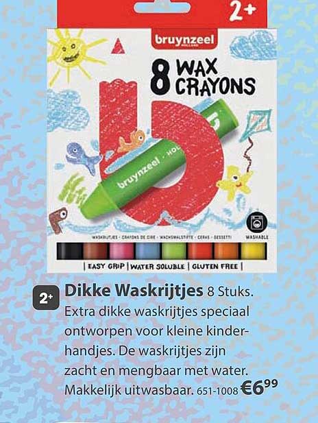 Dikke Waskrijtjes 8 Stuks