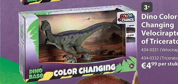 Dino Color Changing Velociraptor of Triceratops