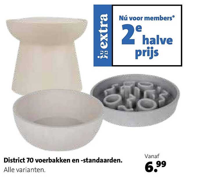 District 70 voerbakken en -standaarden. Alle varianten. 2e halve prijs