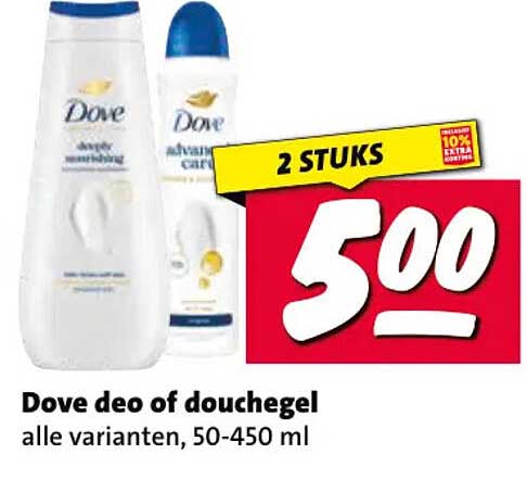 Dove deo of douchegel 2 STUKS