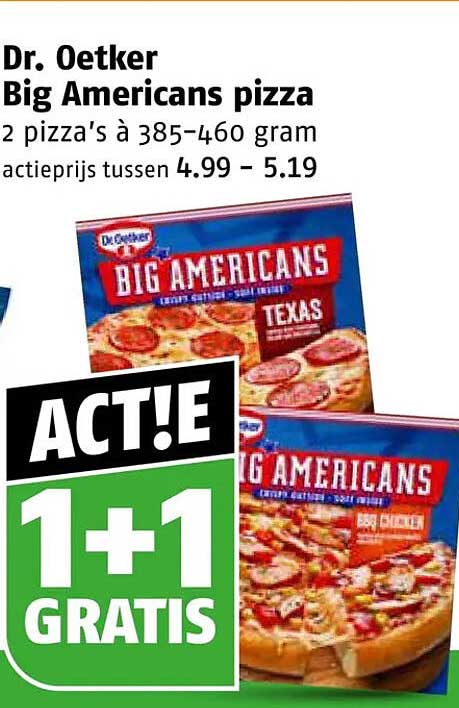 Dr. Oetker Big Americans pizza 1+1 gratis