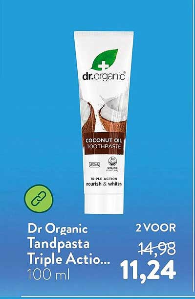 Dr Organic Tandpasta Triple Actio... 100 ml 2 VOOR