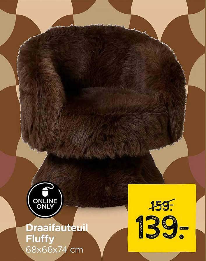 Draaifauteuil Fluffy 68x66x74 cm