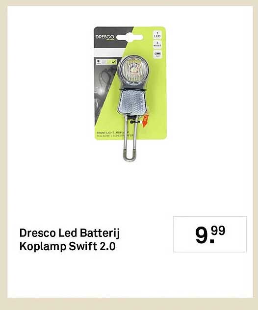 Dresco Led Batterij Koplamp Swift 2.0