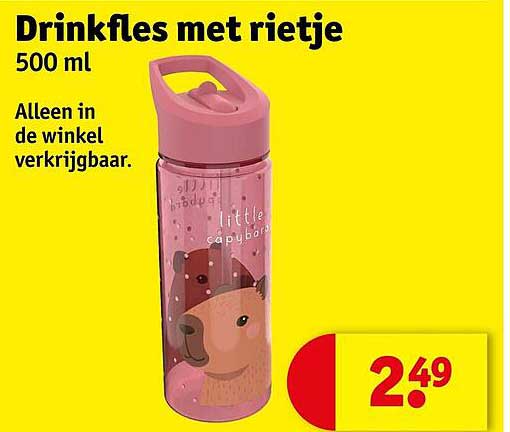 Drinkfles met rietje 500 ml
