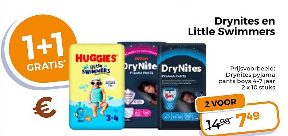 Drynites en Little Swimmers 1+1 GRATIS