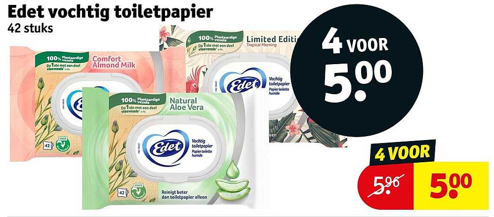 Edet vochtig toiletpapier 42 stuks 4 voor