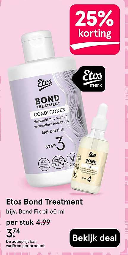 Etos Bond Treatment bijv. Bond Fix oil 60 ml