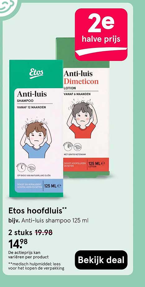 Etos hoofdluis 2e halve prijs