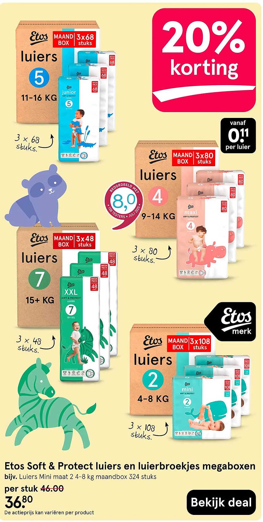 Etos Soft & Protect luiers en luierbroekjes megaboxen