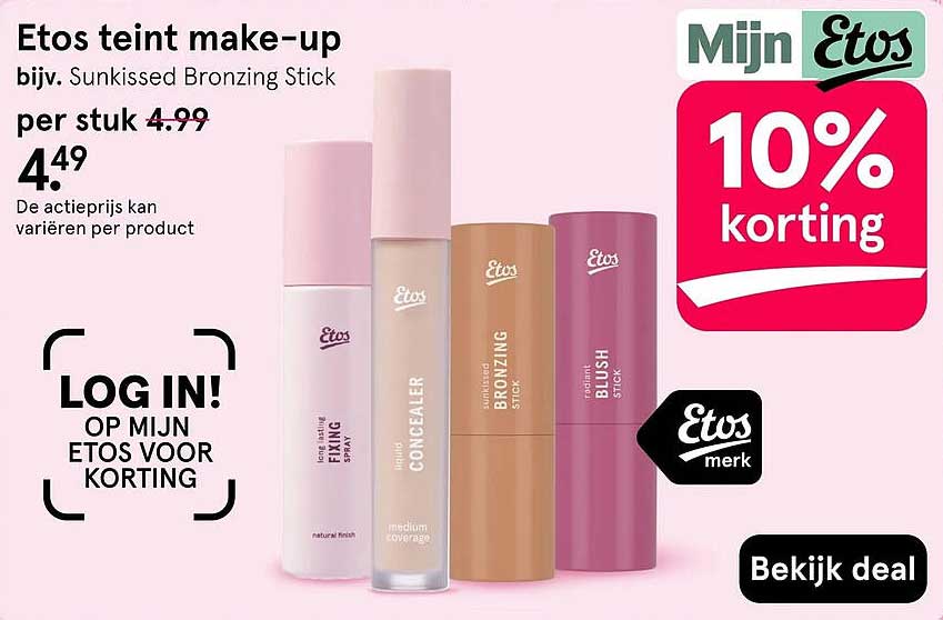 Etos teint make-up bijv. Sunkissed Bronzing Stick