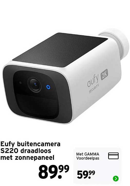 Eufy buitencamera S220 draadloos met zonnepaneel