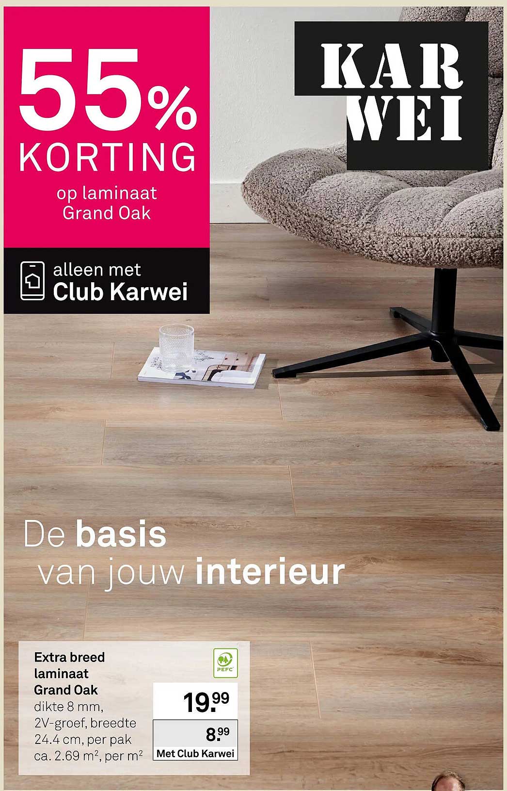 Extra breed laminaat Grand Oak 55% KORTING op laminaat Grand Oak