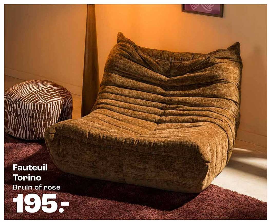 Fauteuil Torino Bruin of rose