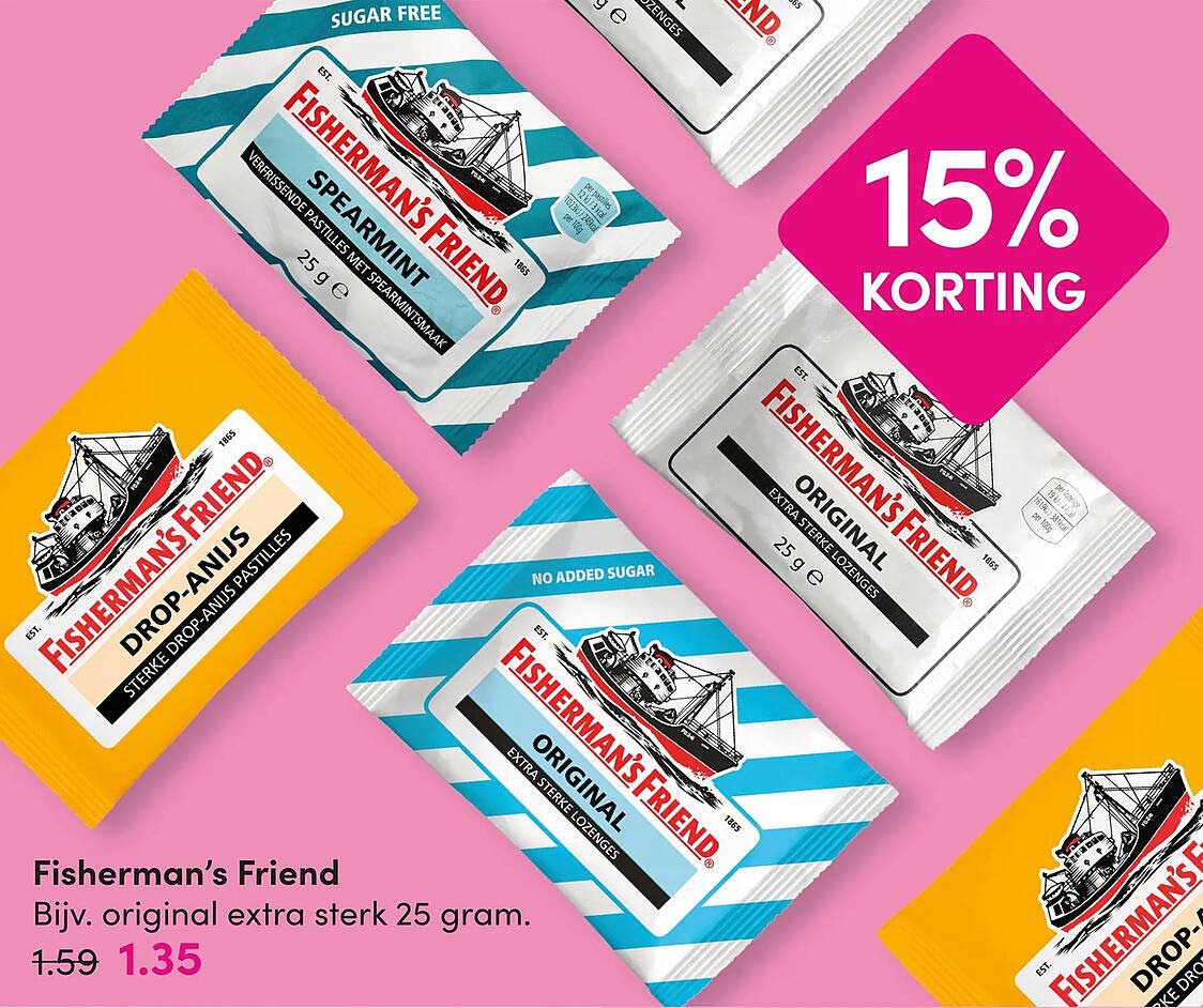 Fisherman’s Friend Bijv. original extra sterk 25 gram. 15% korting