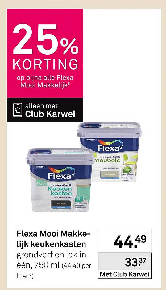 Flexa Mooi Makkelijk keukenkasten grondverf en lak in één, 750 ml