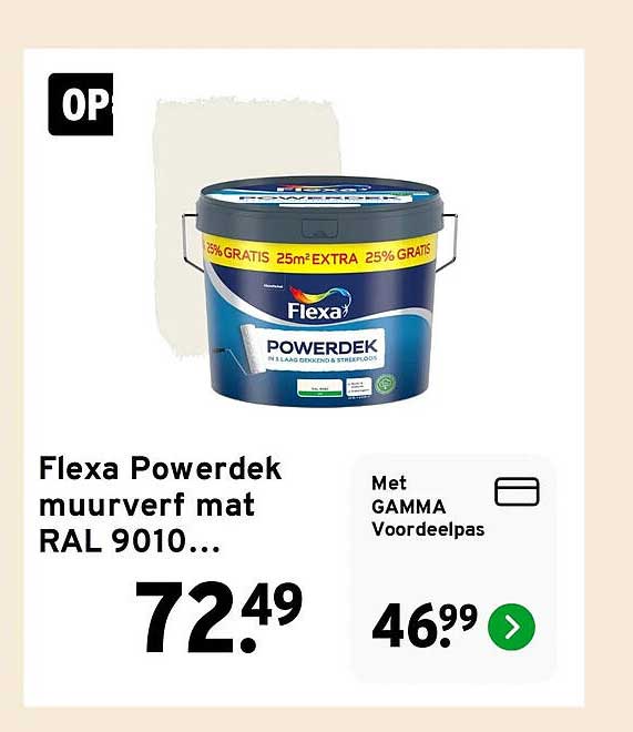 Flexa Powerdek muurverf mat RAL 9010...