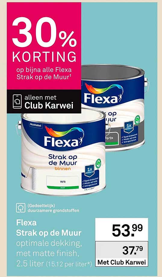 Flexa Strak op de Muur optimale dekking, met matte finish, 2.5 liter