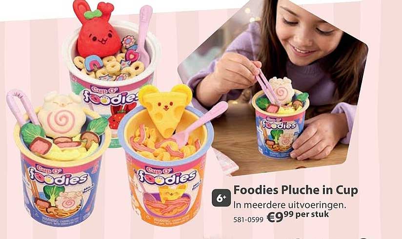 Foodies Pluche in Cup In meerdere uitvoeringen