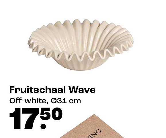 Fruitschaal Wave Off-white, Ø31 cm