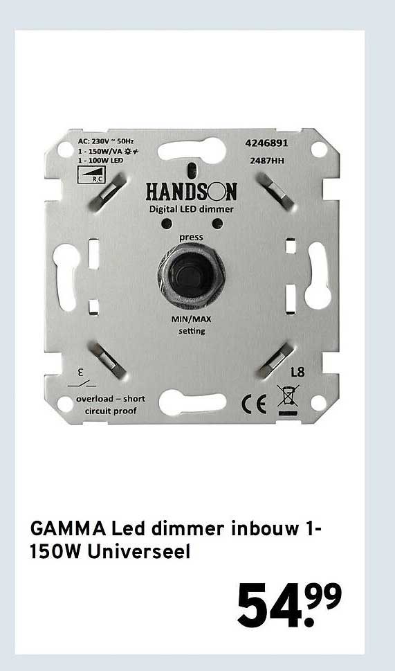 GAMMA Led dimmer inbouw 1-150W Universeel