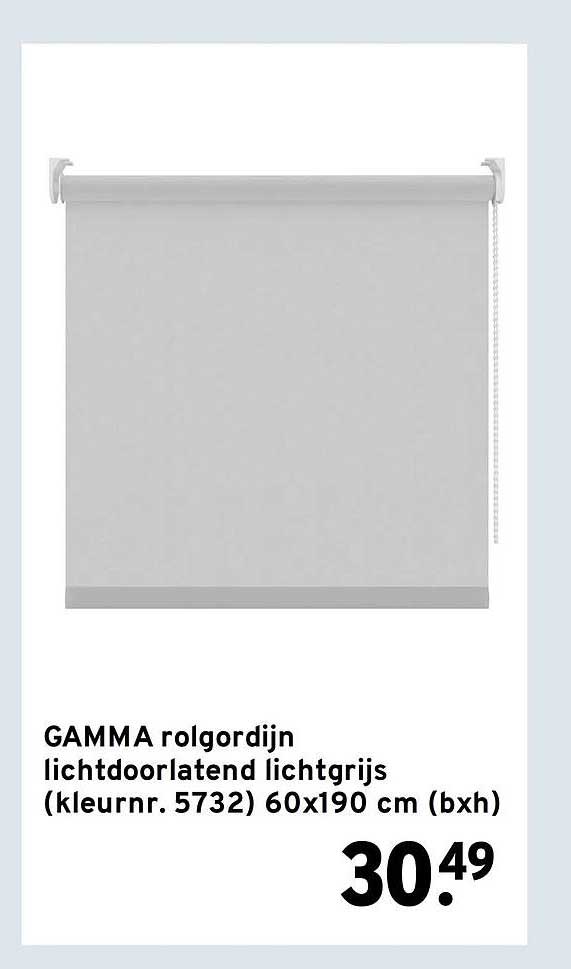 GAMMA rolgordijn lichtdoorlatend lichtgrijs (kleurnr. 5732) 60x190 cm (bxh)