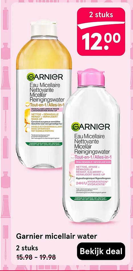 Garnier micellair water 2 stuks