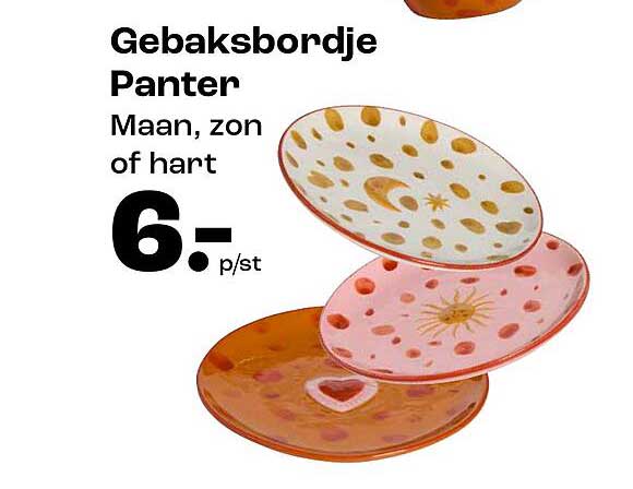 Gebaksbordje Panter Maan, zon of hart