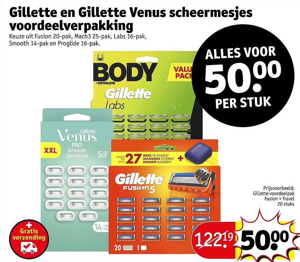 Gillette en Gillette Venus scheermesjes voordeelverpakking