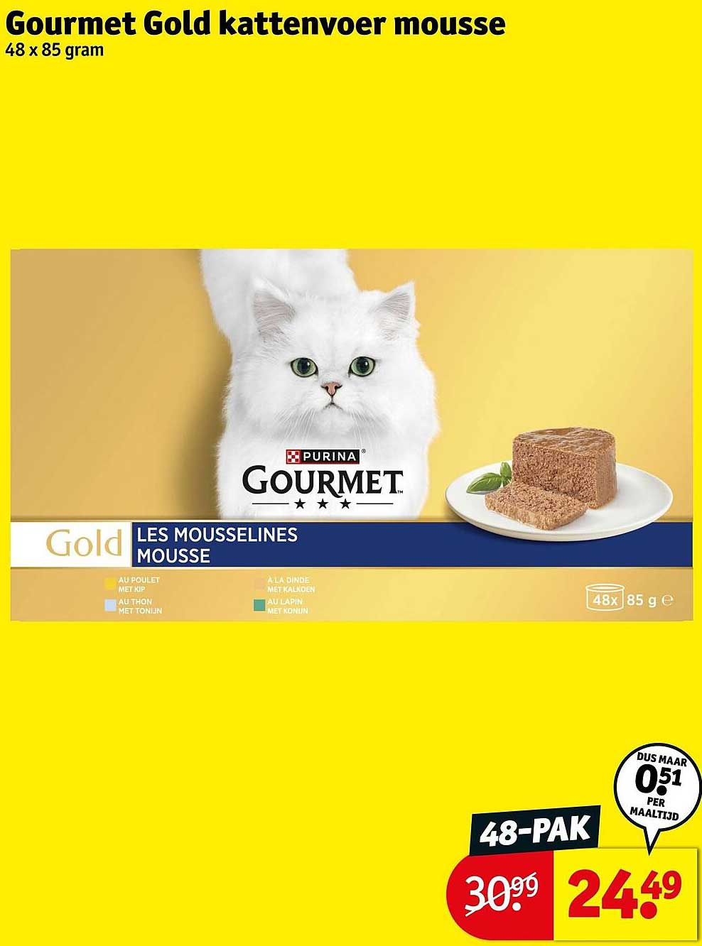 Gourmet Gold kattenvoer mousse 48 x 85 gram 48-PAK