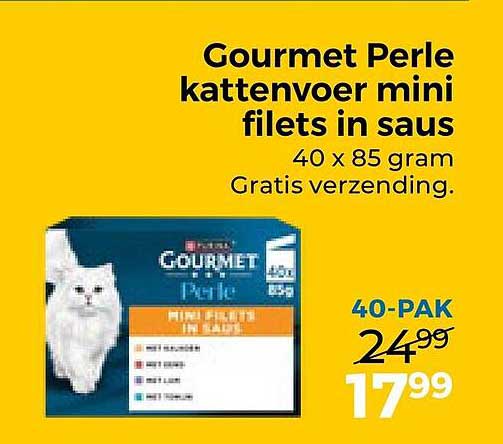Gourmet Perle kattenvoer mini filets in saus 40 x 85 gram Gratis verzending.