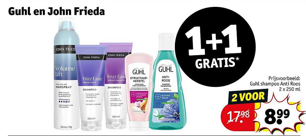 Guhl en John Frieda 1+1 gratis