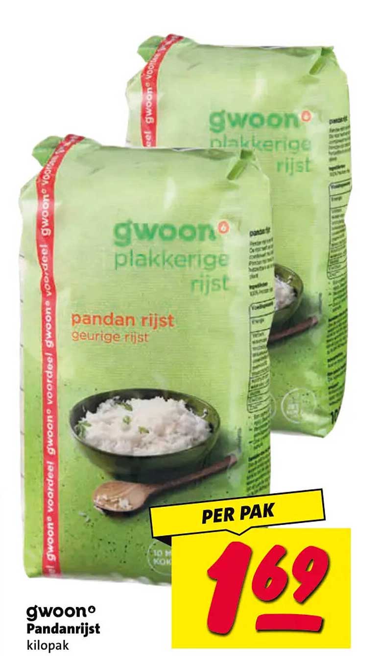 g'woon Pandanrijst kilopak