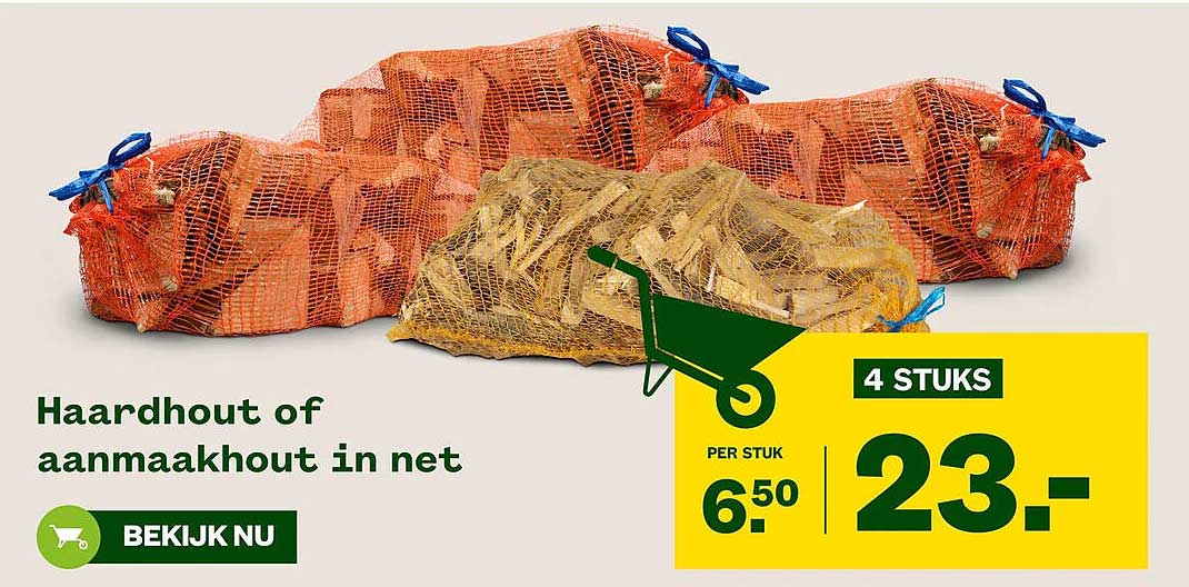 Haardhout of aanmaakhout in net