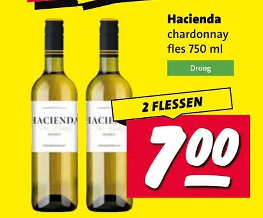 Hacienda chardonnay fles 750 ml Droog 2 flessen