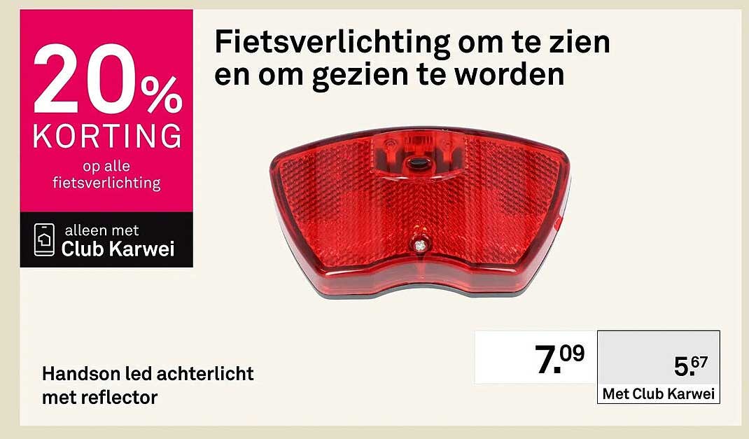 Handson led achterlicht met reflector