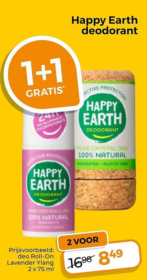 Happy Earth deodorant 1+1 gratis