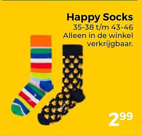 Happy Socks 35-38 t/m 43-46 Alleen in de winkel verkrijgbaar.