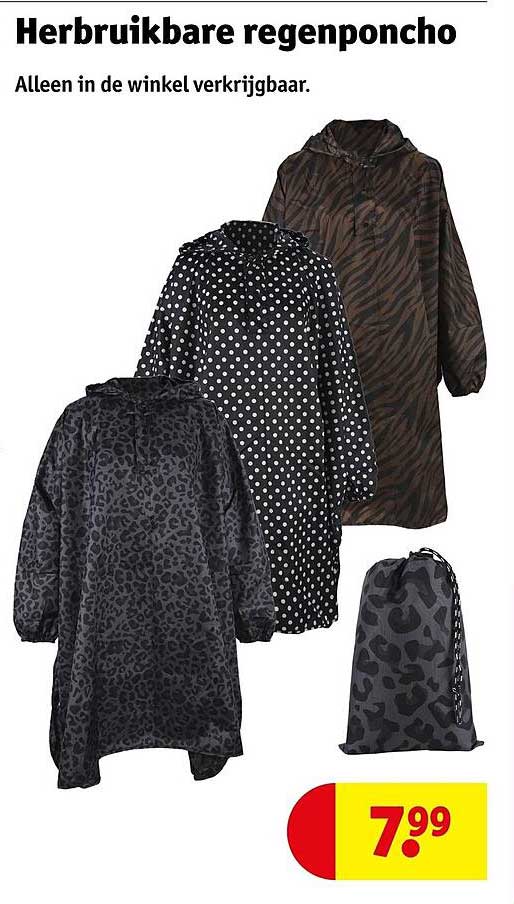 Herbruikbare regenponcho