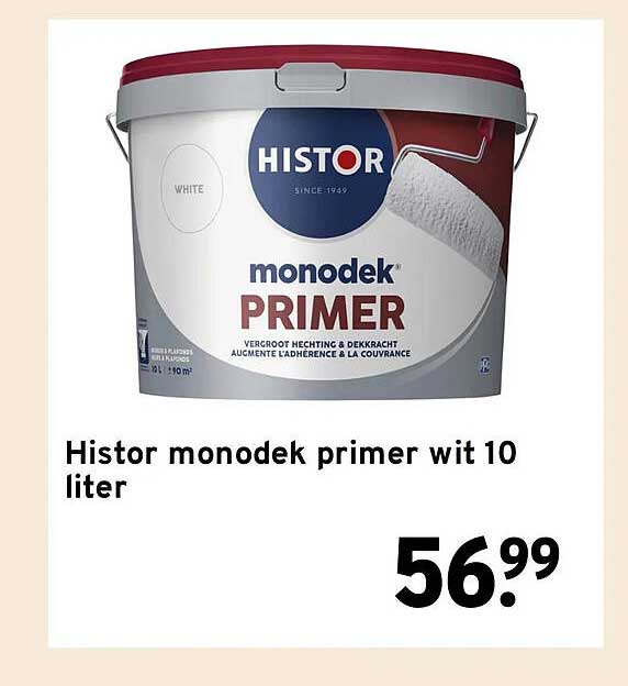 Histor monodek primer wit 10 liter