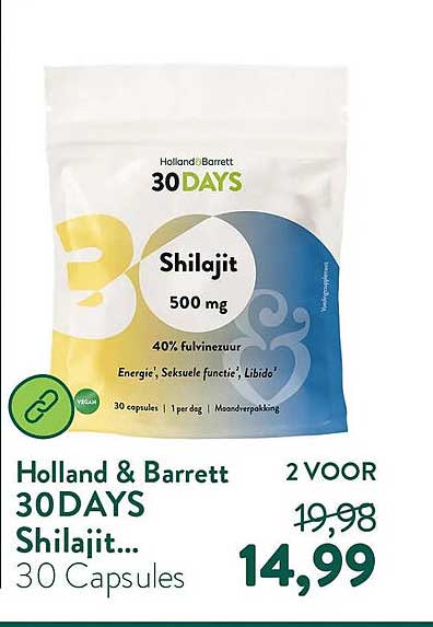 Holland & Barrett 30 DAYS Shilajit... 30 Capsules 2 VOOR