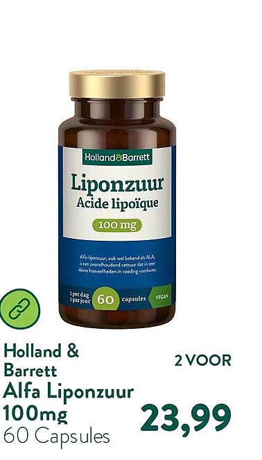 Holland & Barrett Alfa Liponzuur 100mg 60 Capsules 2 VOOR